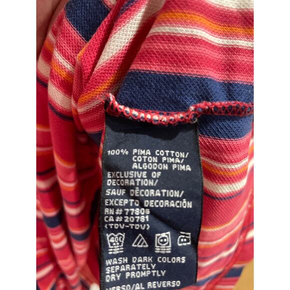 XL Tommy Hilfiger 100% Cotton Striped Red Blue Polo Men Shirt Short Sleeve - Picture 7 of 10